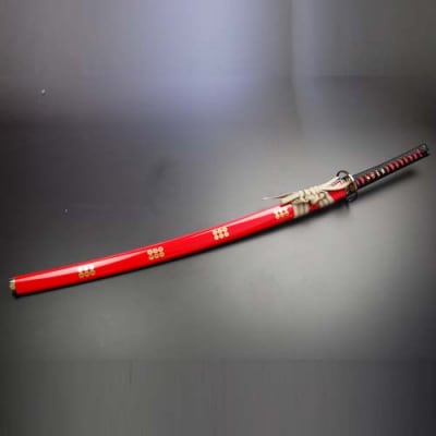 美術刀剣 模造刀 真田幸村 六文銭拵え大刀 朱呂 戦国武将シリーズ