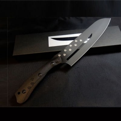 SABINYAIFE KITCHEN3【ブラックブレード】三徳包丁 ネコver