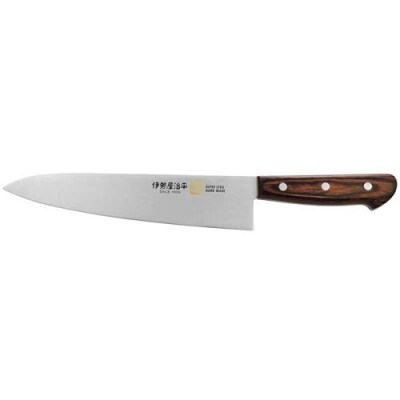 牛刀包丁210mm 伊勢屋治平 モリブデン鋼 マホガニーパッカー柄 (E-4)