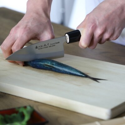 左利き用　【濃州正宗作　ステンレス和包丁　出刃包丁135mm】H6-123