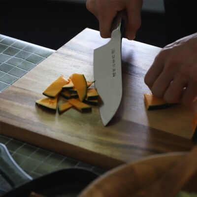 【濃州正宗作　オールステンレス三徳包丁】　H10-151