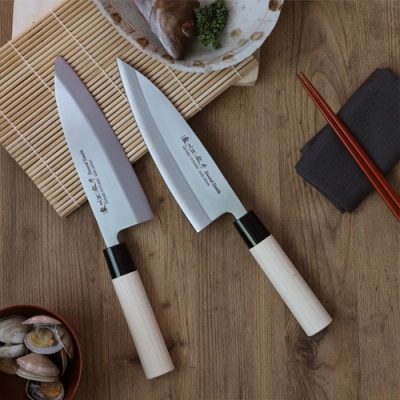 左利き用　【濃州正宗作　ステンレス和包丁　出刃包丁180mm】H8-109