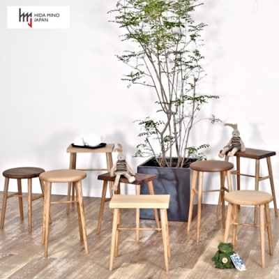 トールスツール/サイドテーブル【オーク+ウォルナット材】JCW73025X　ONO+W