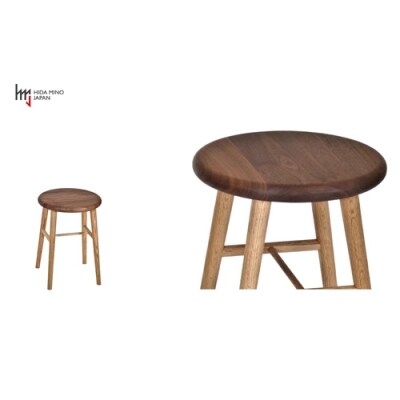 スツール/サイドテーブル【オーク材+ウォルナット材】　JCW73024X　ONO+W