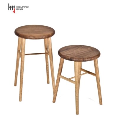 スツール/サイドテーブル【オーク材+ウォルナット材】　JCW73024X　ONO+W