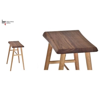 トールスツール/サイドテーブル【オーク材+ウォルナット材】JCW73015X ONO+W