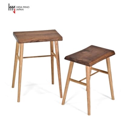 トールスツール/サイドテーブル【オーク材+ウォルナット材】JCW73015X ONO+W