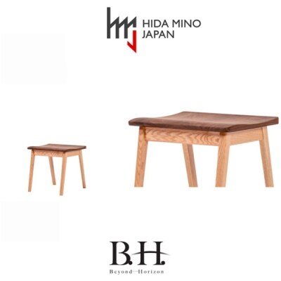 B.H.スツール【オーク+ウォルナット材】JBH-DSX2012 PNO+W