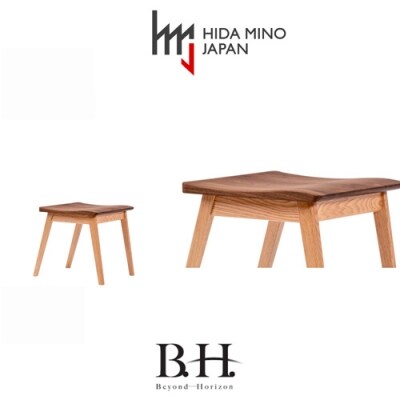 B.H.スツール【オーク+ウォルナット材】JBH-DSX2012 PNO+W
