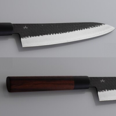 H60-27 志津刃物製作所:V金10ステンレス包丁「玄」 牛刀包丁 210mm