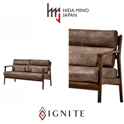 IGNITE ソファー2人掛け【ウォルナット材】JIG-LSW193-20 PNW/Dエームマスター