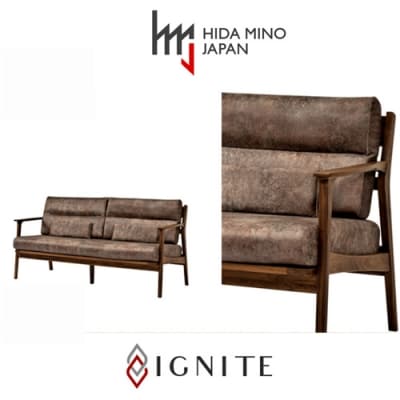 IGNITE ソファー3人掛け【ウォルナット材】JIG-LSW193-30 PNW/Dエームマスター