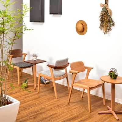 B.H.ダイニングチェア(ショートアーム)【オーク+ウォルナット材】JBH-DCX207A