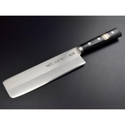 DPクラッド包丁2点セット (三徳・薄刃) 濃州正恒作 丸口金付 (C-1213)