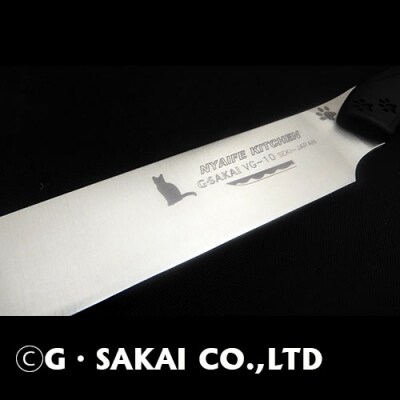 NYAIFE KITCHEN 刺身包丁 ブラック/パープル シャムネコver