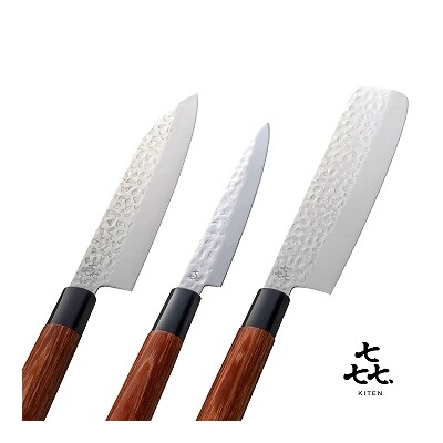 「㐂.」KITEN 槌目 新生活3本セット (三徳・菜切・ペティ)