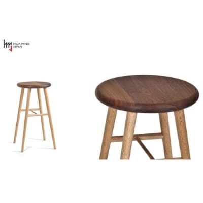 ハイスツール/サイドテーブル【オーク+ウォルナット材】JCW73026X ONO+W