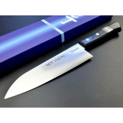 V金ゴールド三徳包丁165mm　濃州正恒作　黒合板柄 (CV-650M)