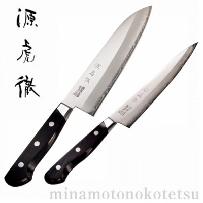 H70-18 源虎徹 スウェーデン鋼 三徳&ペティ 包丁2本セット(安田刃物)