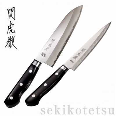 TVで紹介! 関虎徹 V金10号 三徳&ペティ 包丁2本セット(安田刃物)H55-33