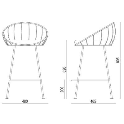D151-01 Hoopカウンターチェア SH620mm (鉄製家具/家具)
