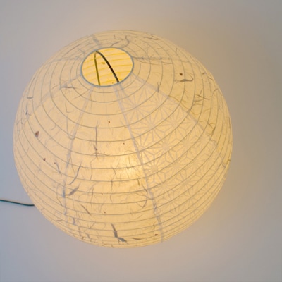 【和紙照明】フロアライト maru 黒雲龍紙×極み麻葉 (1面) B-539  　