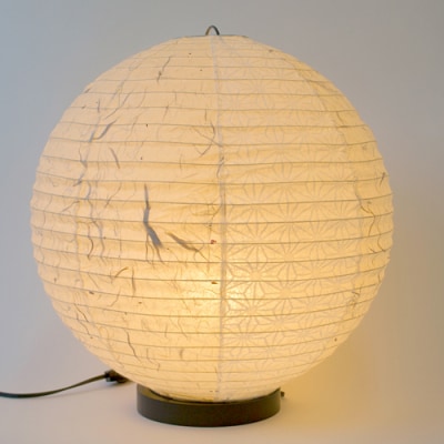 【和紙照明】フロアライト maru 黒雲龍紙×極み麻葉 (1面) B-539  　