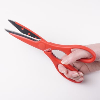 三昧 アルティメット 荒波 三徳180mm&SILKY キッチンプラ　赤