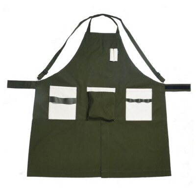 「㐂.」KITEN キャンパーズエプロン 【オリーブ×アイボリー】〈焚き火用多機能エプロン〉