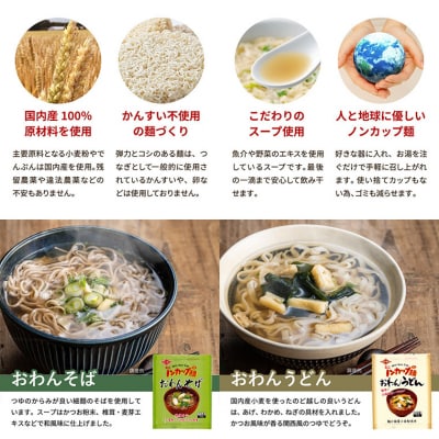 ミニノンカップ麺 おわん麺セット20食(そば・うどん各10食)