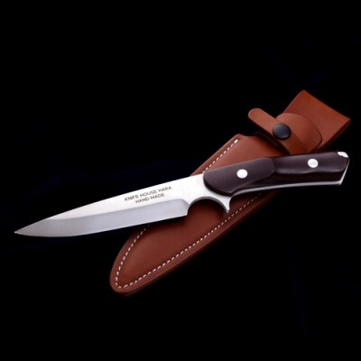 ブッシュクラフトナイフ 【インプレス】(牛革製ケース付き)　ナイフハウス ハラ