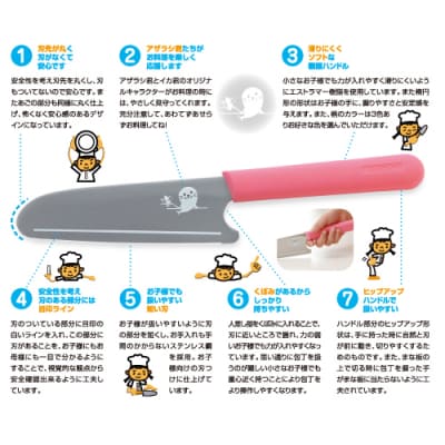 マックオリジナル　キッズキッチンナイフ KK-50 ピンク H8-177