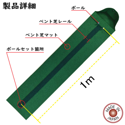 ゴルフ ベント芝 レールパターマット