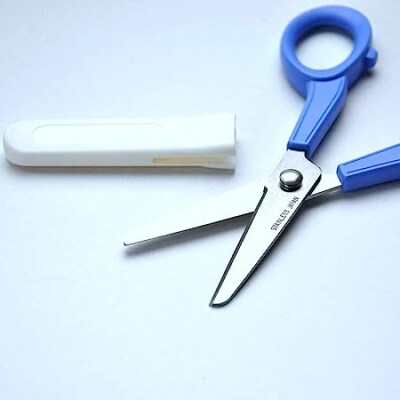 子ども用はさみ キャップ付き 先丸加工 ブルー (CH-150-BU) 
