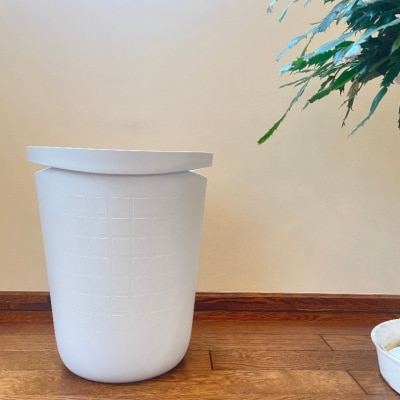 【エコマーク認定】トヨテック　ダストボックス(ゴミ箱)　同色(白・白)セット 