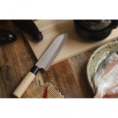 濃州正宗作 白木柄 ステンレス和包丁3本セット【三徳包丁、菜切包丁