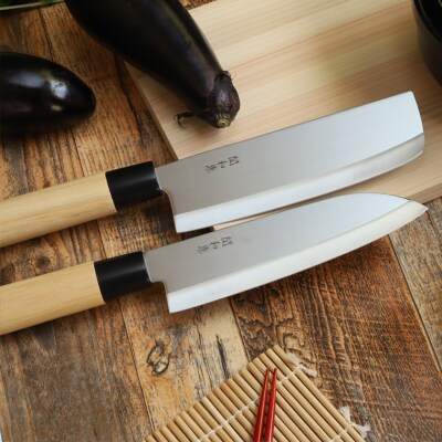 包丁2点セット 関和兼 三徳包丁・菜切包丁セット ステンレス 和包丁【訳あり・限定300セット】関市