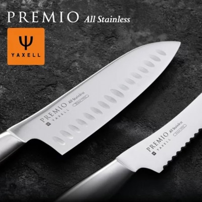 プレミオAS 包丁2点セット (三徳包丁 パン切り包丁) オールステンレス