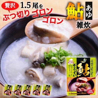 ぶつ切りゴロンゴロン鮎ぞうすい 280g×5箱セット あゆ雑炊 