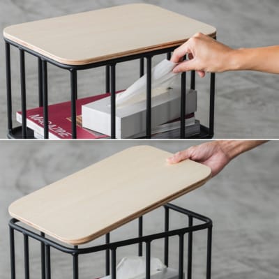 スツールやサイドテーブルになる小さな鉄製家具 POCHI (Te22805)