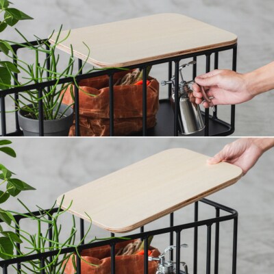 ベンチやリビングボードになる小さな鉄製家具 JOHN (Te22806)