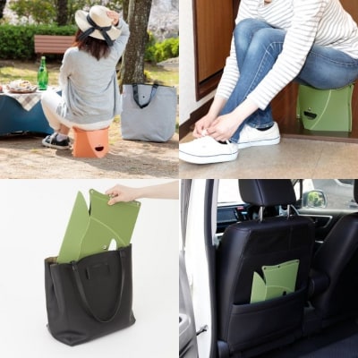 耐荷重100kg! 折りたたみイス PATATTO180 ネイビー