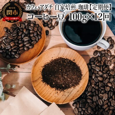 【定期便】 カフェ・アダチ コーヒー豆 飲み比べ 毎月100g×12ヶ月