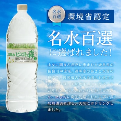 【定期便】ピュアの森　毎月(2L×6本×2箱)×6ヶ月　計72本 硬度27mg/L 超軟水!