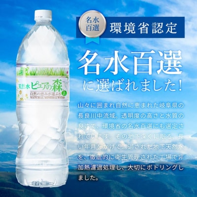 【定期便】ピュアの森 ミネラルウォーター 天然水 水 2L 12本 × 3ヶ月