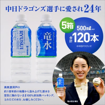 中日ドラゴンズ公式ミネラルウォーター 竜水 500ml (120本)