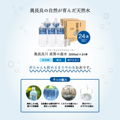 高賀の森水 24本 (2000ml6本入×4ケース)