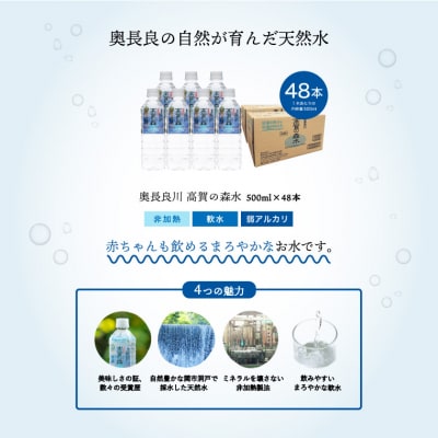 【定期便 2ヶ月】高賀の森水 計48本 (500ml24本入1ケース×2ヶ月)