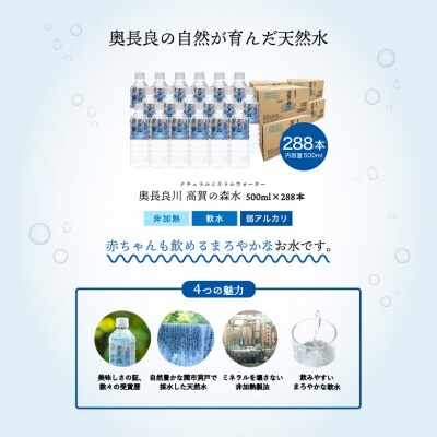 【定期便 12ヶ月】高賀の森水 計288本 (500ml24本入1ケース×12ヶ月)