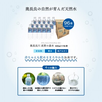 【定期便 2ヶ月】高賀の森水 計96本 (500ml24本入2ケース×2ヶ月)